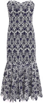 Thumbnail for your product : Jonathan Simkhai Strapless Fluted Guipure Lace Midi Dress
