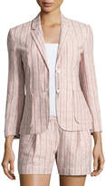 Thumbnail for your product : ATM Anthony Thomas Melillo Cotton Linen School Boy Blazer, Pink Pattern