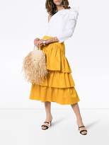 Thumbnail for your product : See by Chloe tiered cotton midi skirt