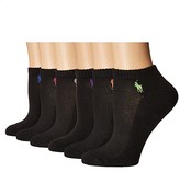 Thumbnail for your product : Lauren Ralph Lauren Cushion Sole Mesh Top Low Cut 6 Pack (Black Assorted) Women's Low Cut Socks Shoes