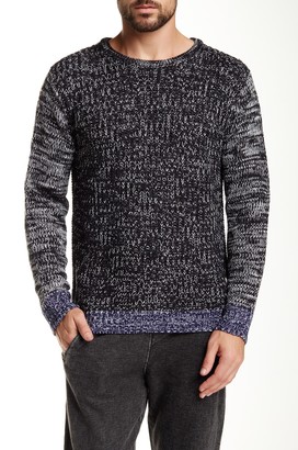 NATIVE YOUTH Contrast Sleeve Marled Knit Sweater