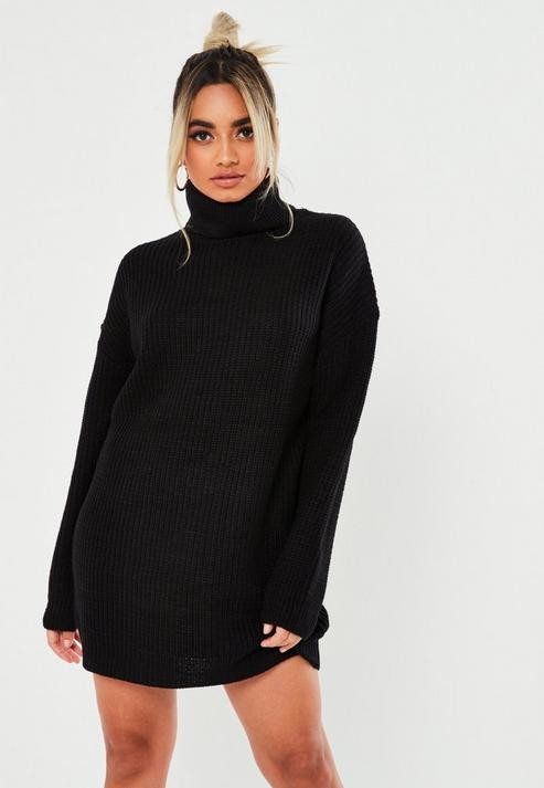 black sweater dress petite