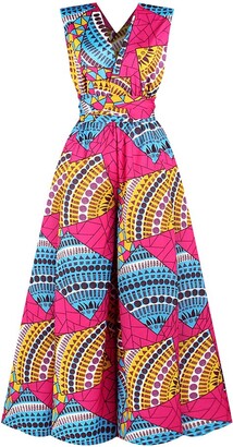 Xinvivion Women African Clothes Jumpsuit - Multi-Wear Style Wide Leg Romper  African Dashiki Dresses Fashion Robe - ShopStyle
