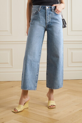 Gold Sign The Storey Cropped High-rise Wide-leg Jeans - Blue