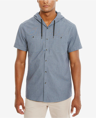 Kenneth Cole Reaction Men's Hooded Chambray Cotton Shirt