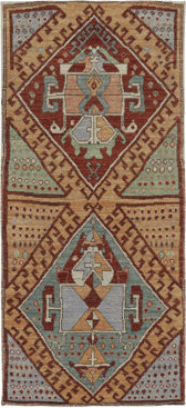 Rug & Kilim’S Kazak Inspired Runner Rug With Bold Tribal Medallions