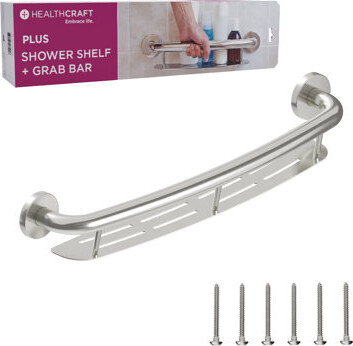 HealthCraft 24" Shampoo Shelf + Grab Bar in Matte Black