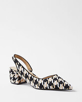 Thumbnail for your product : Ann Taylor Houndstooth Block Heel Slingback Pumps