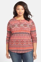 Thumbnail for your product : Lucky Brand Intarsia Thermal Henley Top (Plus Size)