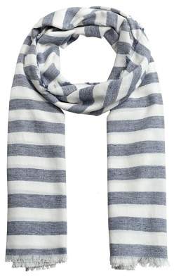 MANGO Stripe-pattern cotton scarf