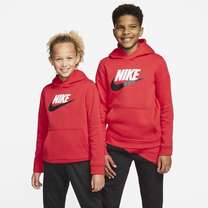 nike red hoodie junior