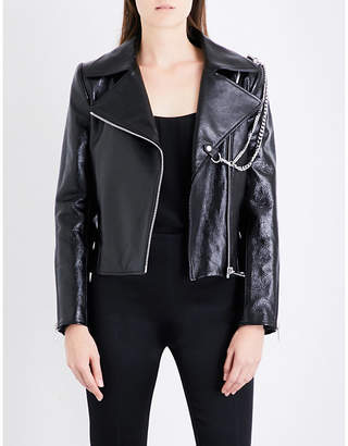 Lanvin Double chain-detail leather jacket