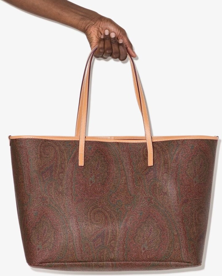 paisley-print embroidered tote bag, ETRO