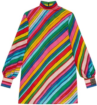 Gucci Ken Scott print linen dress - ShopStyle