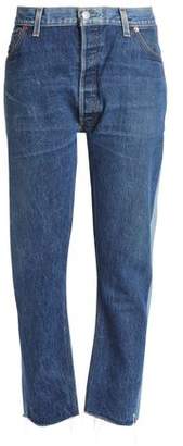 Levi's Re/Done By Re/done By Distressed Two-tone Mid-rise Slim-leg Jeans