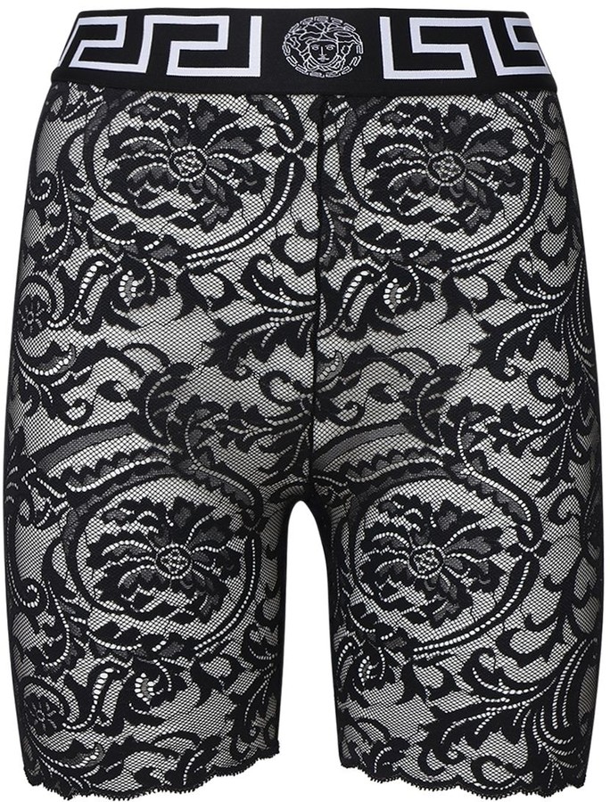 versace lace cycling shorts