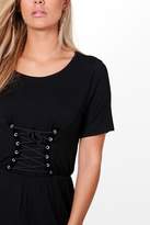 Thumbnail for your product : boohoo Plus Kelly Corset Detail Playsuit