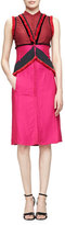 Thumbnail for your product : Altuzarra Kizzie Colorblock Dress W/Fringe Trim, Burgundy