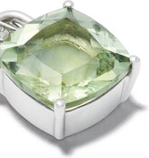 Thumbnail for your product : Kiki McDonough 18kt white gold Kiki Classics cushion cut green amethyst and detachable diamond hoop earrings