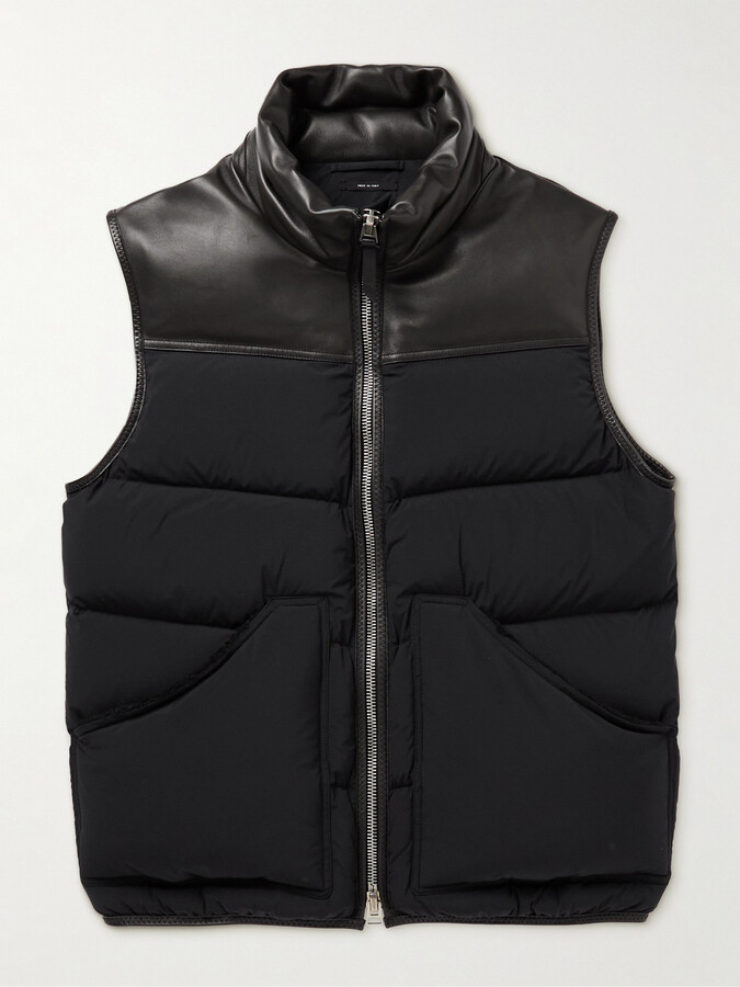 Mens Quilted Leather Vest | ShopStyle