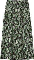 Thumbnail for your product : Marni Pleated floral-print silk midi skirt
