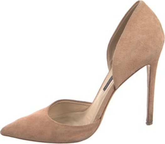 Gianmarco Lorenzi Suede D'Orsay Pumps Neutrals Pointed-Toes