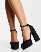 Thumbnail for your product : ASOS DESIGN Priority platform high heeled shoes in black