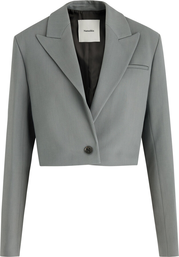 Nanushka Aidula Cropped Twill Blazer ShopStyle Casual Jackets