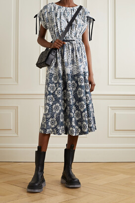 Moncler Floral-print Cotton-poplin Midi Dress