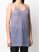 Thumbnail for your product : Alysi Semi-Sheer Scoop Neck Vest Top