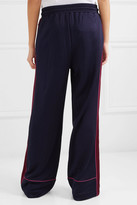 Thumbnail for your product : Ninety Percent Striped Satin-jersey Track Pants - Navy