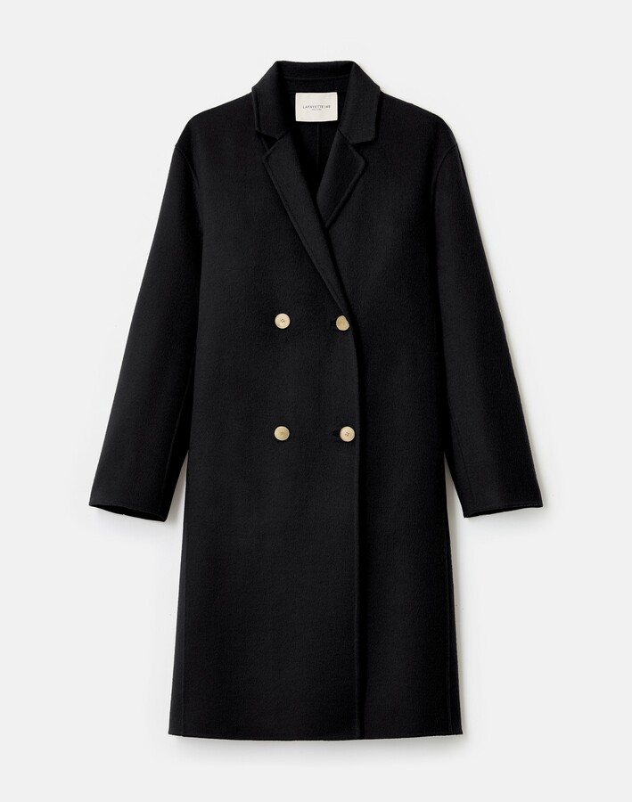 Lafayette 148 New York Wool Cashmere Double Face Double Breasted Coat