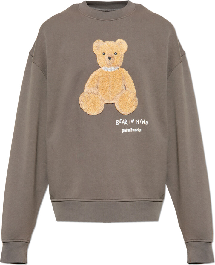 Palm Angels Sweatshirt With A Distinctive Teddy Bear Motif  - Grey