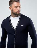 Thumbnail for your product : Fred Perry Fine Merino V Neck Cardigan in Navy