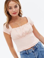 Thumbnail for your product : New Look Petite Ruched Bust T-Shirt - Pink