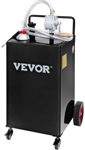 VEVOR Fuel Caddy, 35 Gallon, Gas Storage Tank on 4 Wheels, with Manuel Transfer Pump, Gasoline Diesel Fuel Container for Cars, Lawn Mowers, ATVs,...