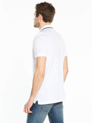 Very Short Sleeve Pique Polo Top - White