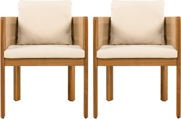 Latitude Run Acacia Wood Outdoor Dining Chairs 2-Pack