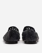Thumbnail for your product : Dolce & Gabbana Persia woven calfskin slippers