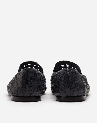 Dolce & Gabbana Persia woven calfskin slippers
