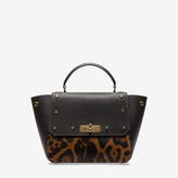 Bally B Turn Small Multicolor, Women's small calf leather top handle bag in leopard