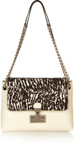 Thumbnail for your product : Marc Jacobs Safari large ayers-trimmed leather and calf hair shoulder bag