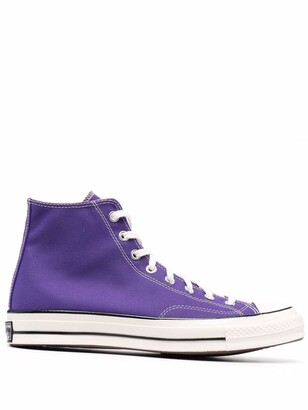 purple shiny converse