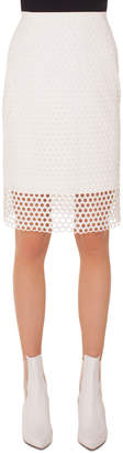 Akris Punto Circle-Lace Pencil Knee-Length Skirt