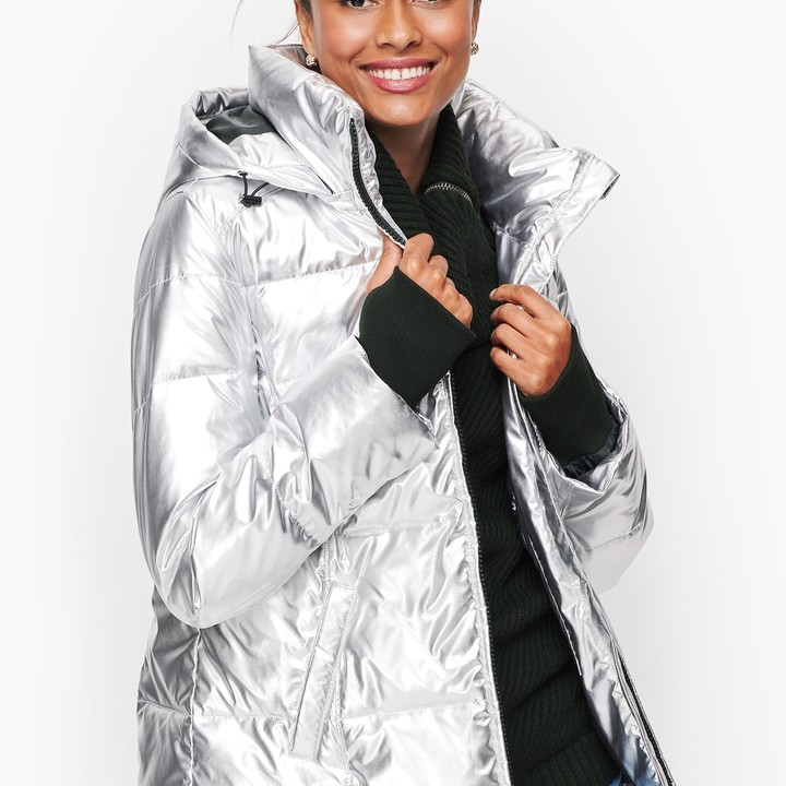 Talbots Down Alternative Metallic Puffer Jacket ShopStyle