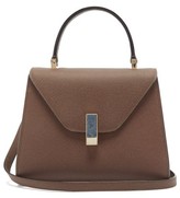 Thumbnail for your product : Valextra Iside Stone-clasp Leather Bag - Brown