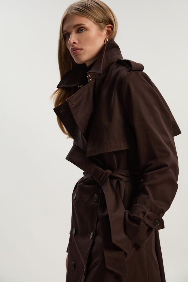 Chocolate Trench Coat ShopStyle UK
