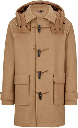 HUGO BOSS Wool-blend hooded coat in a relaxed fit ShopStyle