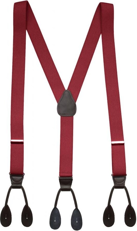 Hold'Em Suspender for Men Made in USA YBack Genuine Leather Trimmed button end tuxedo