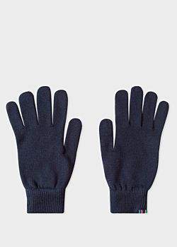 Men's Navy Lambswool Gloves